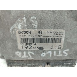 CENTRALINA MOTORE FIAT STILO 1.9 JTD BOSCH 0281011421 55188214 USATA