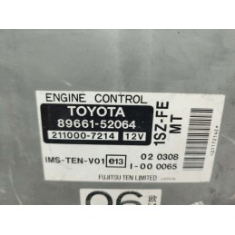CENTRALINA MOTORE TOYOTA YARIS 1.0 IE 2000 FUJITSU 89661-52064 211000-7214 1SZ-FEMT USATA