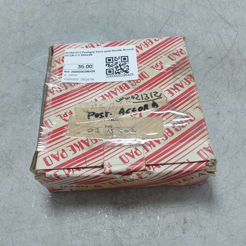 WVA21312 Pastiglie freno post Hondai Accord VII CR-V II 2004-08