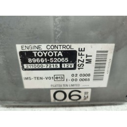 CENTRALINA MOTORE TOYOTA YARIS MK1 1.0 BENZINA 1999-05 FUJITSU 89661-52065 211000-7215 1SZ-FEMT USATA
