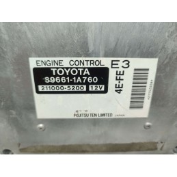 89661-1A760 CENTRALINA MOTORE TOYOTA COROLLA MK1 1.4 1999 FUJITSU 211000-5200 4E-FE 
