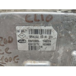 CENTRALINA MOTORE RENAULT CLIO MK2 1.2 BENZINA 2001 MARELLI 1BPU4LXCA 8200123939 8200128778 16481014 16514404 USATA