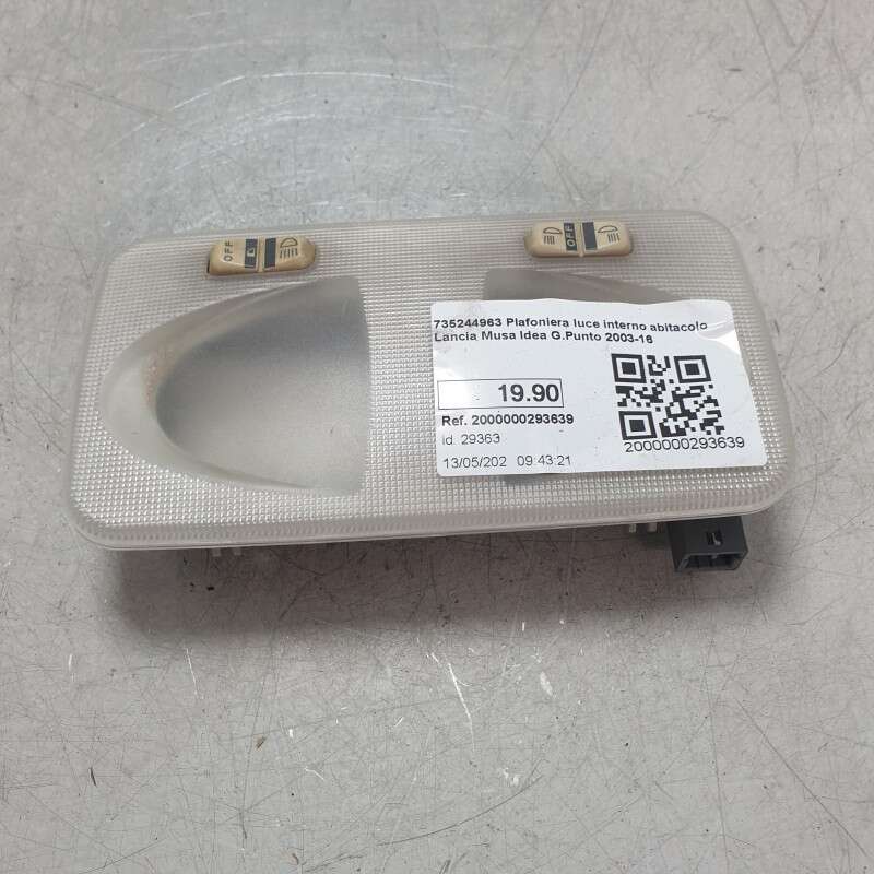 735244963 Plafoniera luce interno abitacolo Lancia Musa Idea G.Punto 2003-16