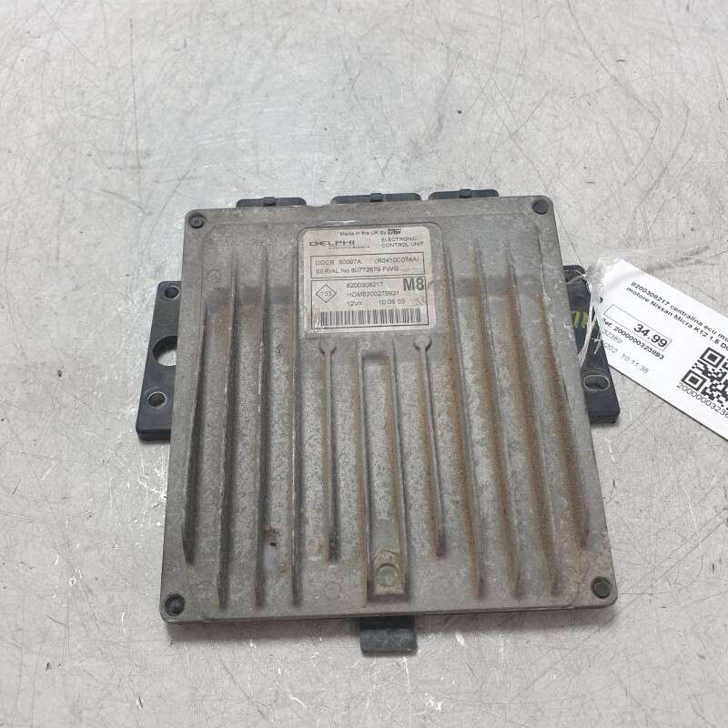 8200308217 centralina ecu modulo controllo motore Nissan Micra K12 1.5 DCI 2002-10 Delphi
