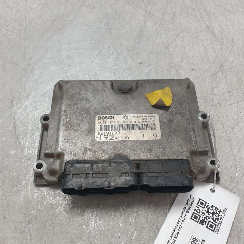 55191209 centralina ecu modulo controllo motore Fiat Stilo 192 1.9 JTD 2004 Bosch