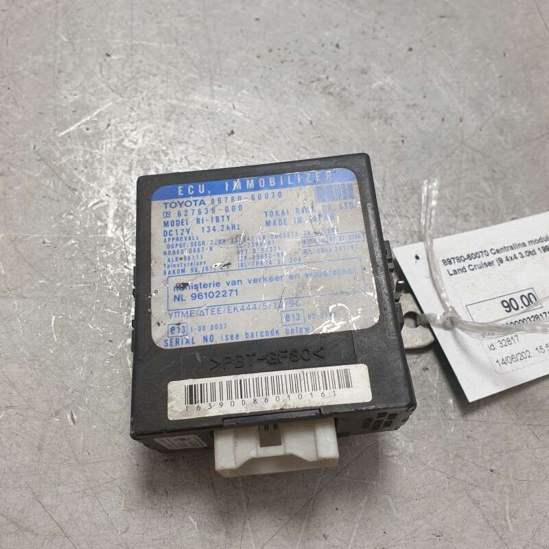 89780-60070 Centralina modulo ecu Toyota Land Cruiser j9 4x4 3.0td 1998