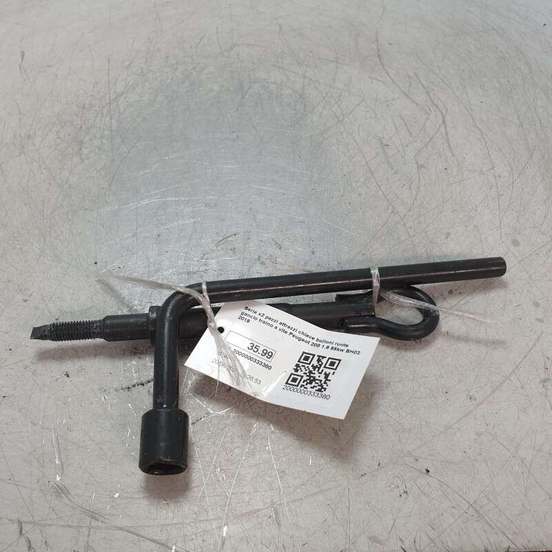 Serie x2 pezzi attrezzi chiave bulloni ruote gancio traino a vite Peugeot 208 1.6 55kw BH02 2019