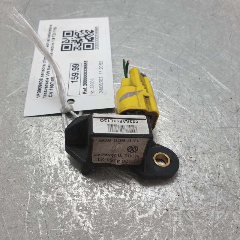 1F0909606 sensore d'imatto crash accelleratore trasversale VW New Beetle cabrio 1.9 TDI 115 CV 1997-05