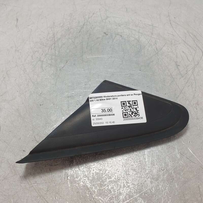 9673280880 Modanatura portiera ant sx Peugeot 208 1.4d 50kw 8H01 2014