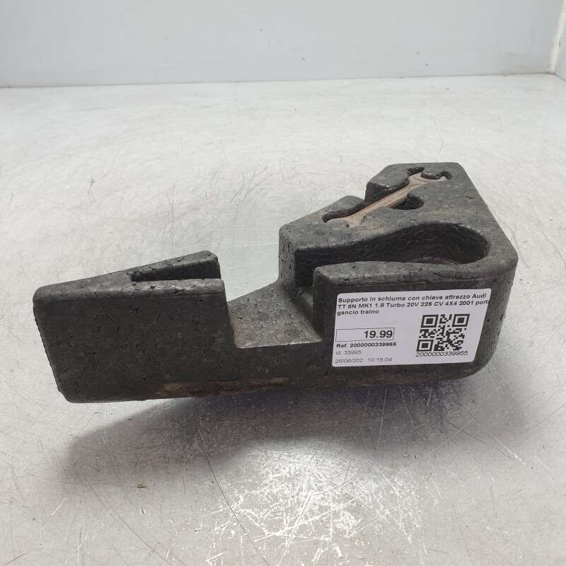 Supporto in schiuma con chiave attrezzo Audi TT 8N MK1 1.8 Turbo 20V 225 CV 4X4 2001 porta gancio traino