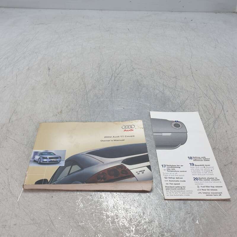 Manuale libretto uso e manutenzione Audi TT 8N MK1 1.8 Turbo 20V 225 CV 4X4 2001 originale in inglese