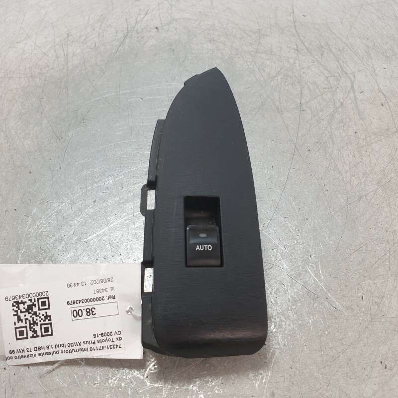 74231-47110 Interruttore pulsante alzavetro ant dx Toyota Prius XW30 Ibrid 1.8 HSD 73 KW 99 CV 2009-15