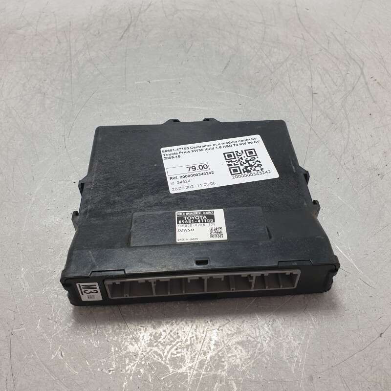 89681-47100 Centralina ecu modulo controllo Toyota Prius XW30 Ibrid 1.8 HSD 73 KW 99 CV 2009-15