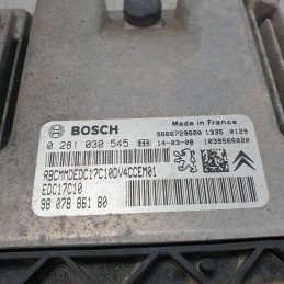 9807886180 Centralina ecu motore Citroen C3 1.4HDI 50KW 8H01 2014 0281030545 EDC17C10 
