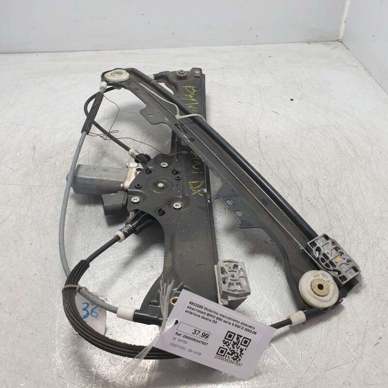 6922268 Motorino meccanismo alzavetro alzacristalli BMW E60 serie 5 530 D 2002-05 anteriore destra DX
