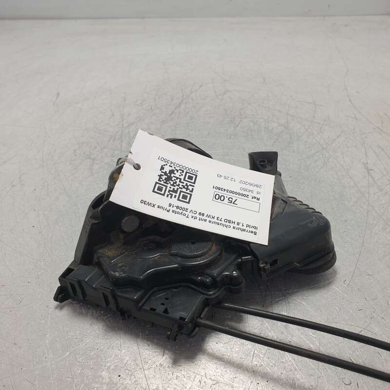 Serratura chiusura ant dx Toyota Prius XW30 Ibrid 1.8 HSD 73 KW 99 CV 2009-15