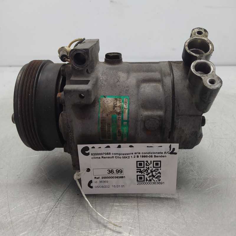 8200037058 compressore aria condizionata A/C clima Renault Clio MK2 1.2 B 1998-05 Sanden