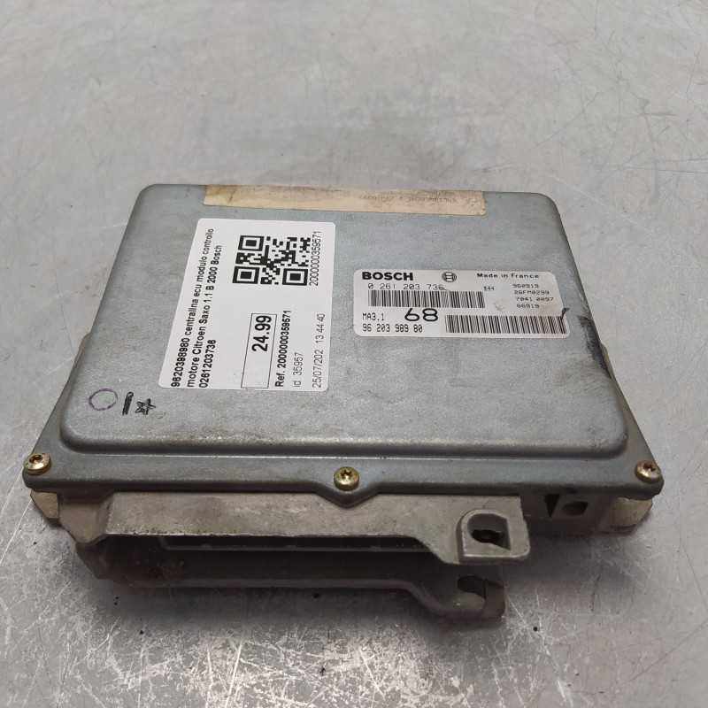 9620398980 centralina ecu modulo controllo motore Citroen Saxo 1.1 B 2000 Bosch 0261203736