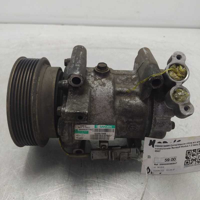 8200819568 Compressore clima a/c aria condizionata Renault Modus 1.2 benz D4FD7 2007