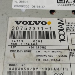 30752371-1 autoradio stereo lettore CD Volvo V50 2.0 D 100 KW 6M 2005 