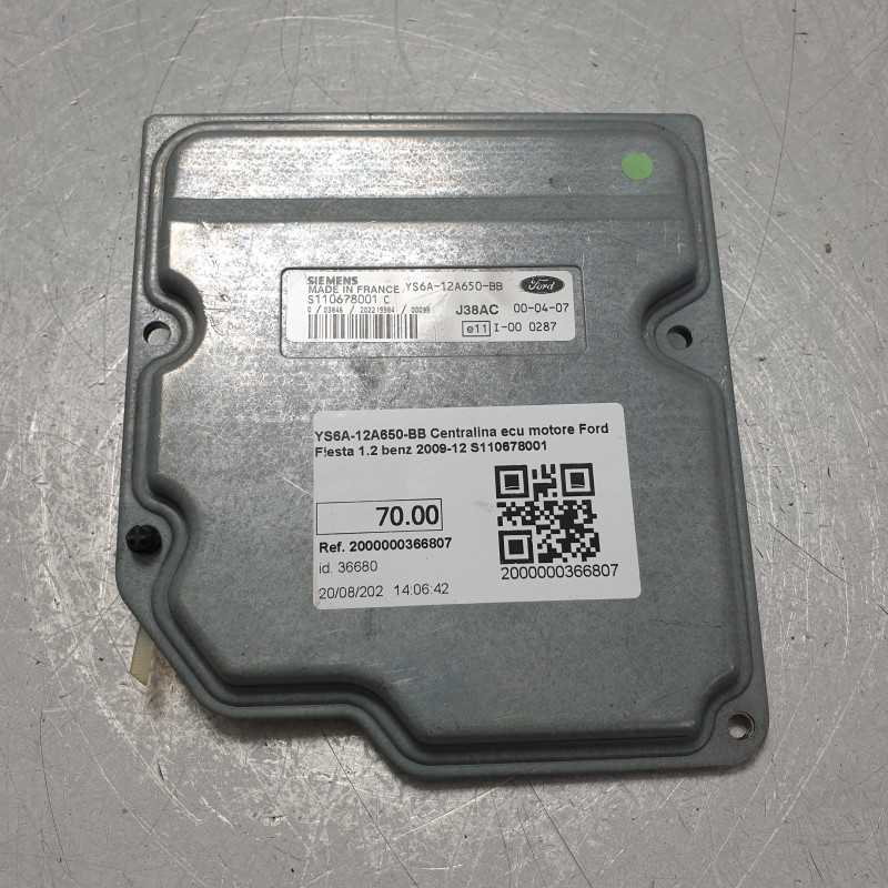 YS6A-12A650-BB Centralina ecu motore Ford Fiesta 1.2 benz 2009-12 S110678001