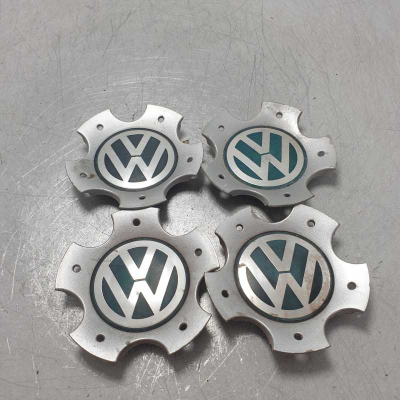 5Z0601149A set 4 copri mozzi borchie ruote Volkswagen Fox 1.4 tdi 75cv 2005 sfondo stemma azzurro