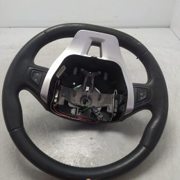 484300005R volante guida sterzo Renault Laguna MK3 2007-15 in pelle leggermente usurato comandi al volante