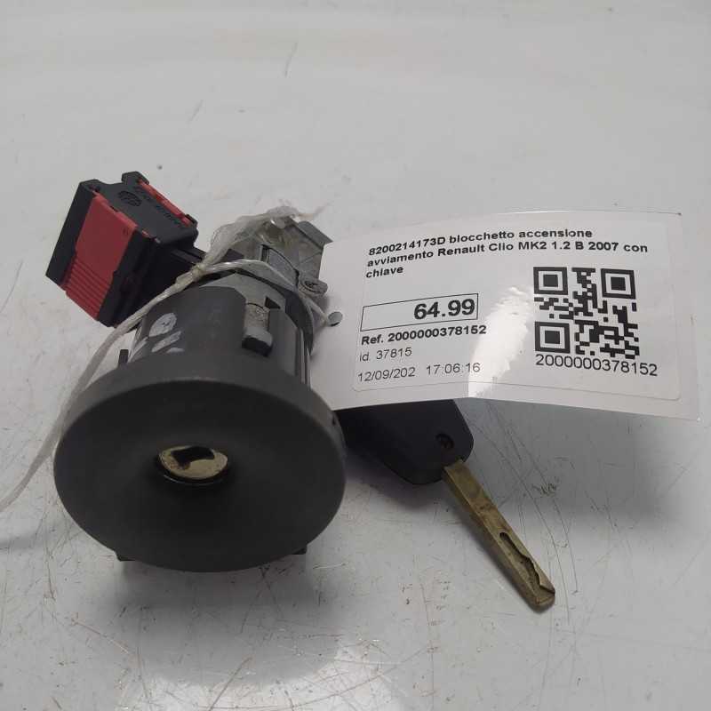 8200214173D blocchetto accensione avviamento Renault Clio MK2 1.2 B 2007 con chiave