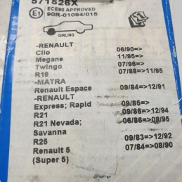 571526X Kit 4 pastiglie freno ant Renault Clio Megane Twingo R19 Matra Express R21 Nevada R25 Super 5 1984-90