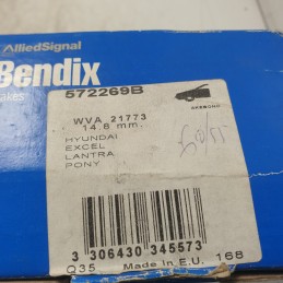 572269B Kit 4 pastiglie freno anteriori Hyundai Excel Lantra Pony 1994-99 WVA21773 14.8MM
