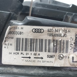 89303091 Faro fanale proiettore sx Audi A2 8Z0 1.4TDI AMF 2002 gancio rotto