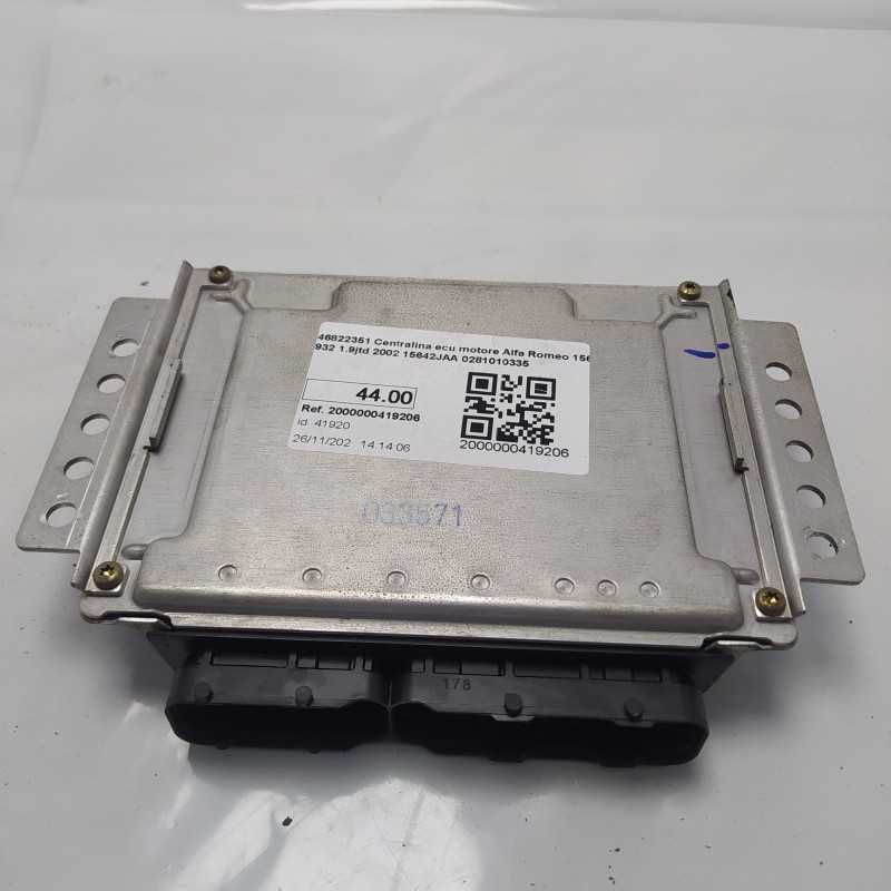 46822351 Centralina ecu motore Alfa Romeo 156 932 1.9jtd 2002 15642JAA 0281010335
