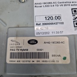 AH42-19C063-AC Centralina ecu radio Range Rover L322 3.6 TD V8 2010 automat.