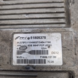 51805375 Centralina ecu motore Lancia Ypsilon 843 1.3mtj 2003 MJD6F3.Y1