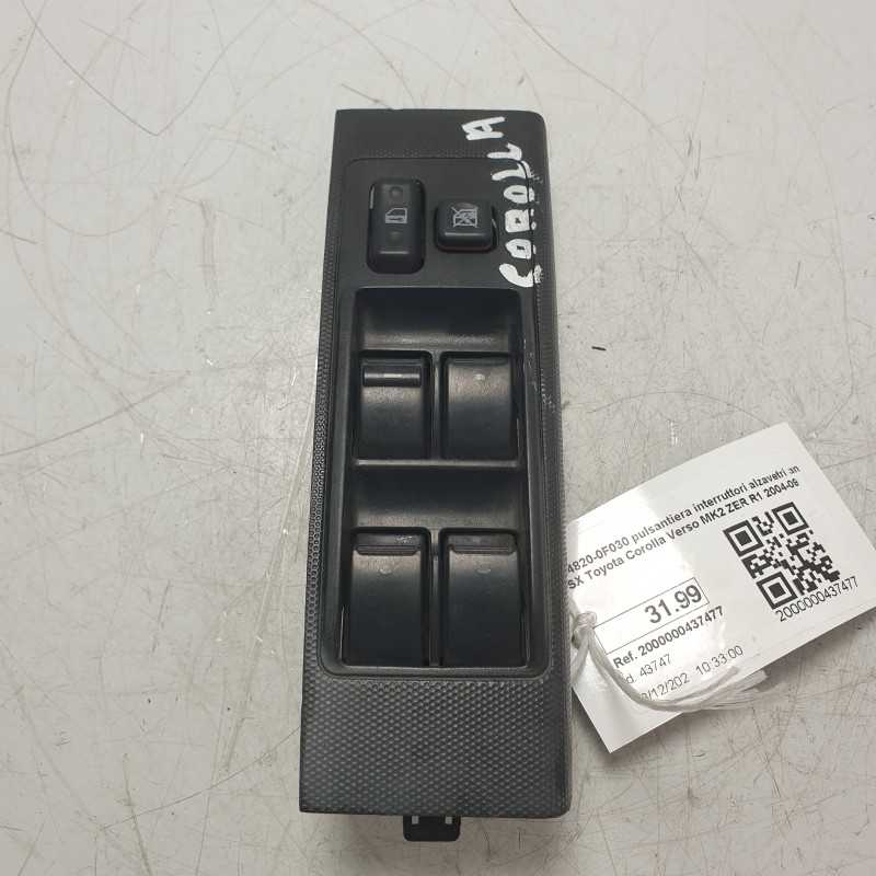 84820-0F030 pulsantiera interruttori alzavetri ant SX Toyota Corolla Verso MK2 ZER R1 2004-09