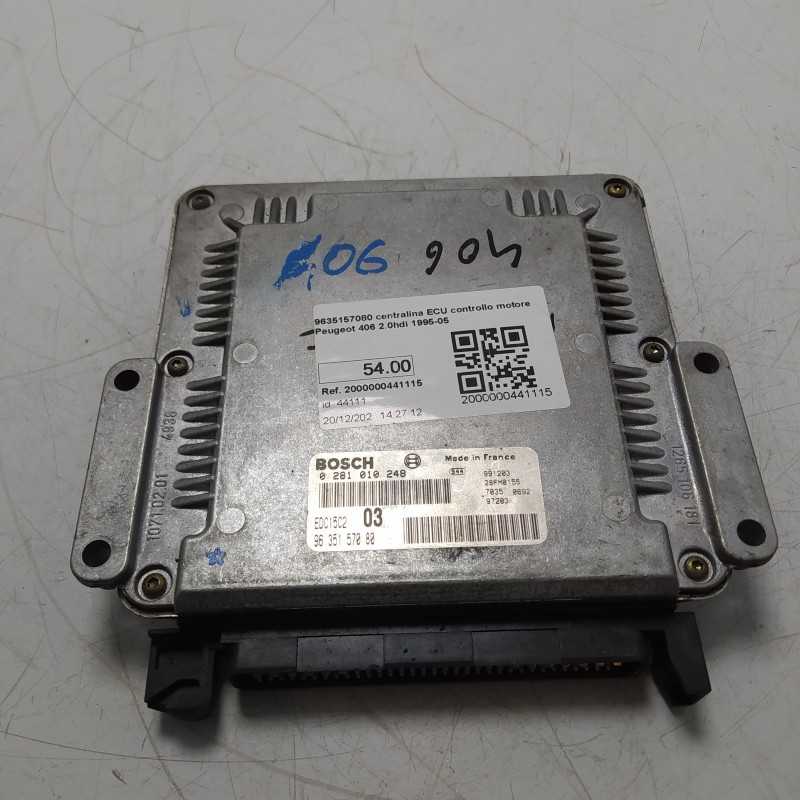 9635157080 centralina ECU controllo motore Peugeot 406 2.0hdi 1995-05 0281010248 EDC15C2