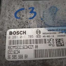 9658556880 centralina ECU controllo motore Citroen C3 MK1 FC FN 1.4 HDI 2003-11 Bosch