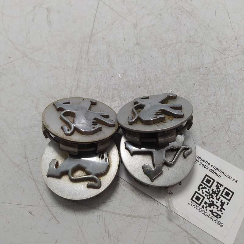 9639098380 serie coppette coprimozzi x4 Peugeot 307 407 1007 2003 60mm