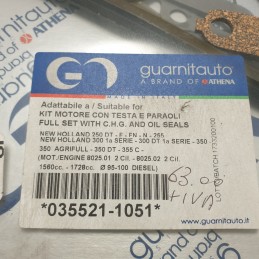035521-1051 Guarnizioni testata paraoli New Holland 250 DT F FN N 255 300 DT 350 AGRIFULL 355C mot 8025.01