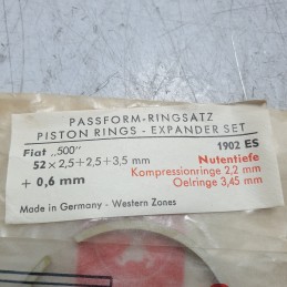 1902ES Serie fasce elastiche anelli pistone 52X2.5+2.5+3.5+0.6mm Fiat 500 1955