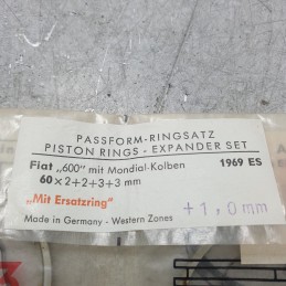 Fasce elastiche anelli segmenti pistone Fiat 600 113 1955-71 60x2+2+3+3 +1.0mm fondo magazzino