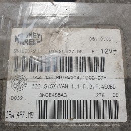 55187372 Centralina ecu motore Fiat Seicento 187 1.1 b 2006 IAW4AF.M9