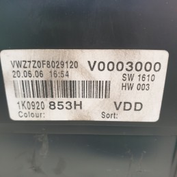 1K0920853H Quadro strumenti contachilometri Volkswagen Golf V 1K1 1.9TDI 2006