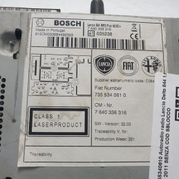 7355340610 Autoradio radio Lancia Delta 844 1.6 mtj 2011 SENZA COD SBLOCCO