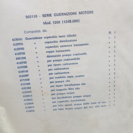 902159 serie smeriglio completa guarnizioni motore Fiat 124 1.2 B 1966-75