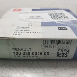 120038001600 58mm Serie anelli pistone fasce elastiche 1.75x2.00x3.50mm Renault
