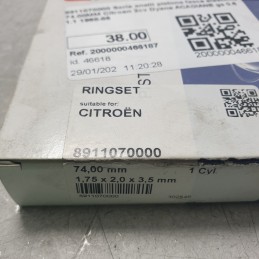 8911070000 Serie anelli pistone fasce elastiche 74.00MM Citroen 2cv Dyane ACADIANE gs 0.6 1.1 1968-85