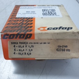 CA-2760 42760 STD Anelli pistone fasce elastiche Simca 160 eng361 1970 4 83.4x1.75 83.4x2.0 83.4x4.0