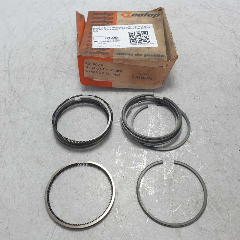 C-88511 fasce elastiche anelli segmenti pistone Fiat 600 D 113 1955-71 STD 62x2 mm 62x5/32 mm