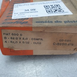 C-88511 fasce elastiche anelli segmenti pistone Fiat 600 D 113 1955-71 STD 62x2 mm 62x5/32 mm